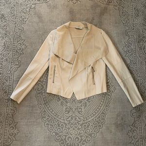 Bagatelle Cream Faux Leather Jacket, Size Small